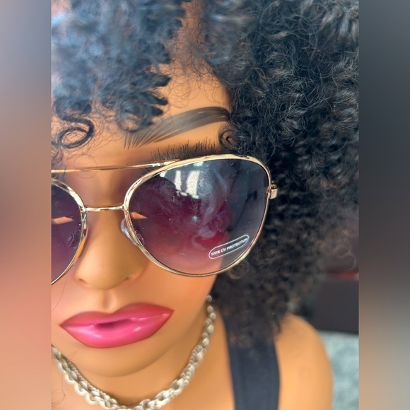 ✨NEW Gold tone trim Stylish Black Aviator style Sunglasses main image 7